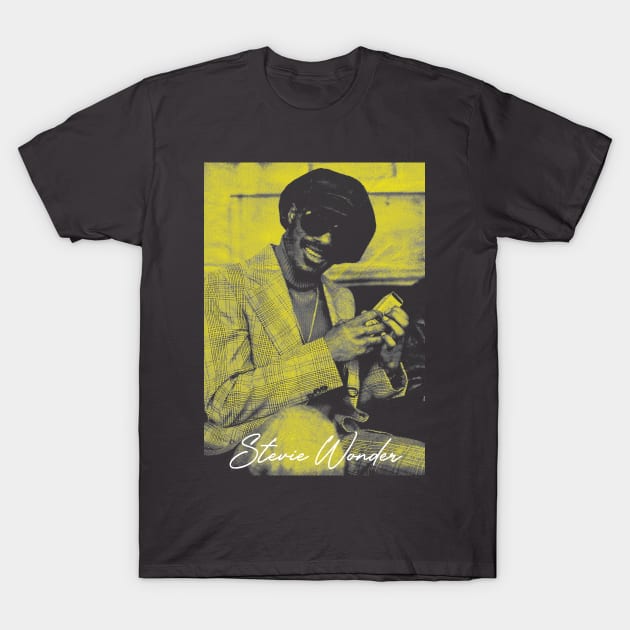 Stevie Wonder Grey T-Shirt by OliverIsis33